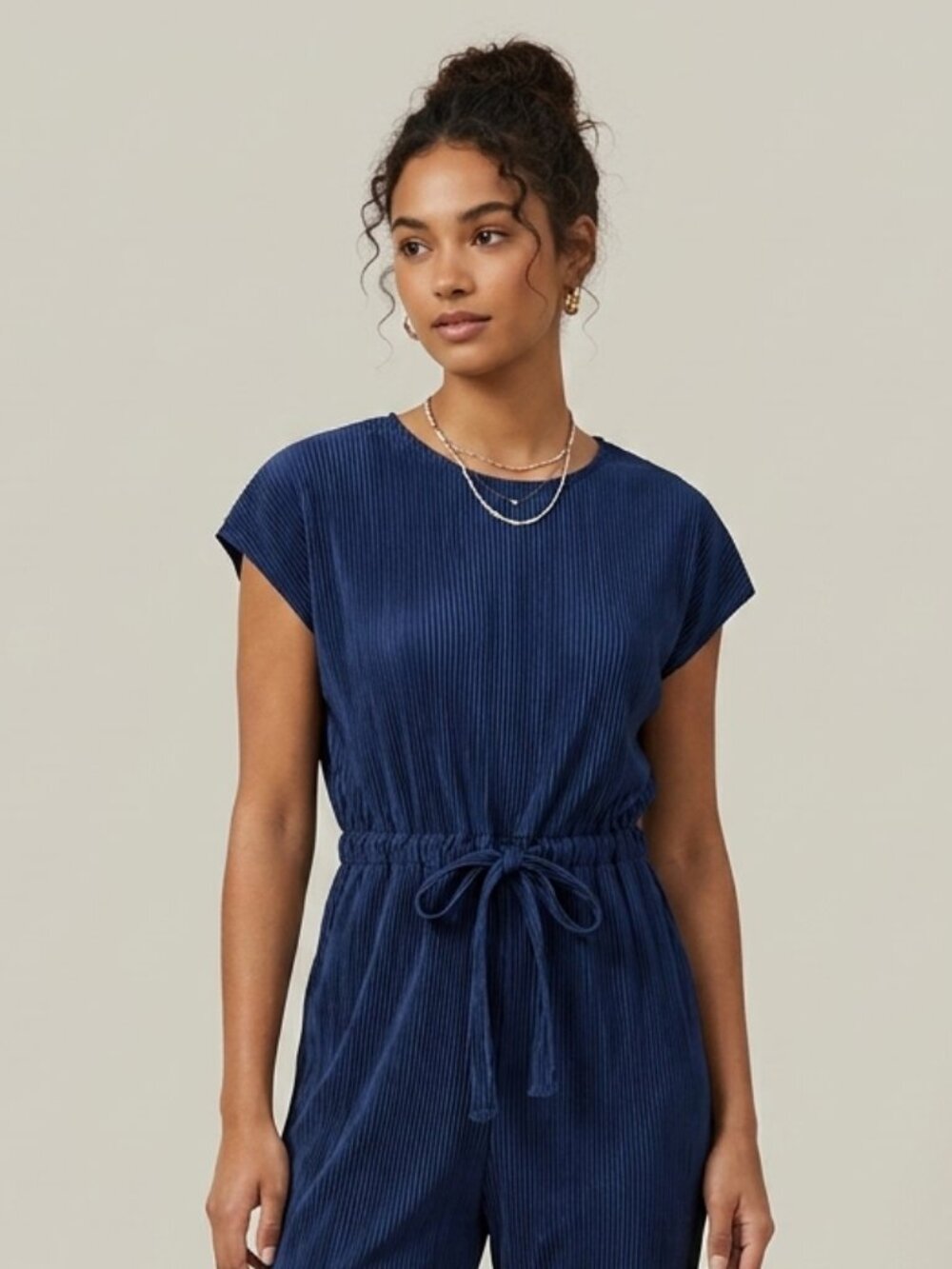 Piper & Scoot Exclusive Navy / Dark Blue Pleated Jumpsuit XL